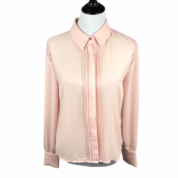 Chloe K Sheer Blouse, Light Peach, Large - Picture 12 of 12